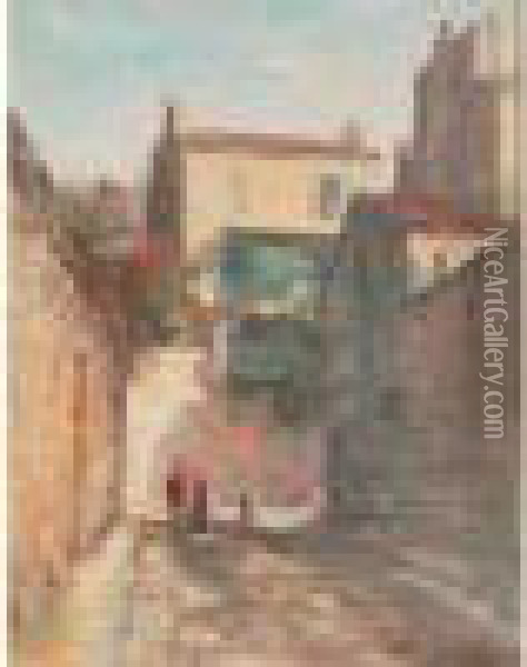 Rue Animee Oil Painting - Gustave Madelain