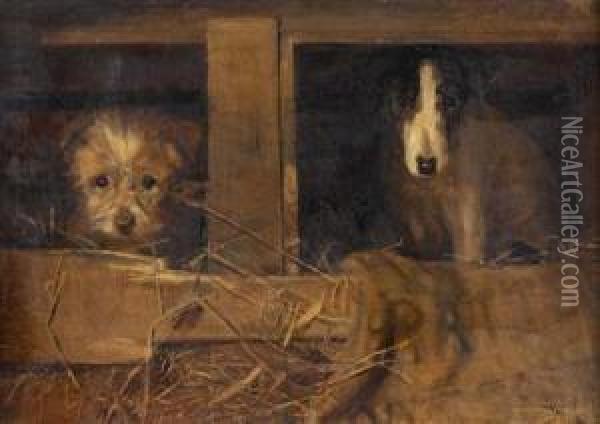Two Terriers Oil Painting - Samuel Fulton