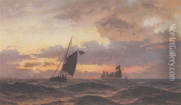 Marine Oil Painting - Friedrich Ludwig Christian Sturm