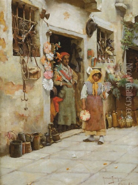 La Marchande De Jouets Oil Painting - Horace Fisher