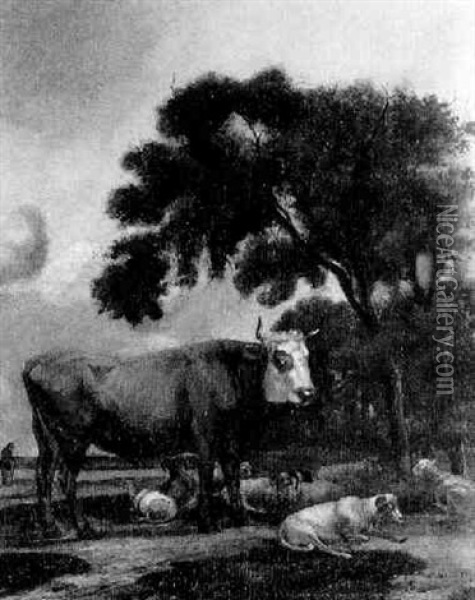 Vieh Auf Der Weide Unter Einem Grosen Baum Oil Painting - Albert Jansz Klomp