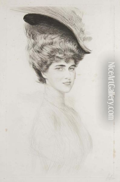 Portrait Of A Lady Oil Painting - Paul Cesar Helleu