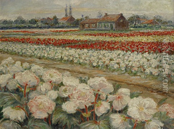 Bloemenvelden Oil Painting - Hippolyte Leroy
