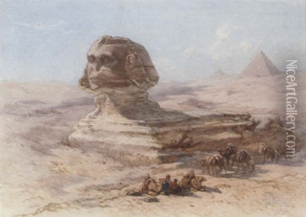 The Sphinx At Giza Oil Painting - Guido Bach
