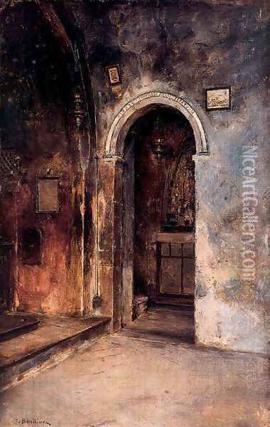Interior de la iglesia del convento de las carceles Oil Painting - Jose Benlliure Y Gil