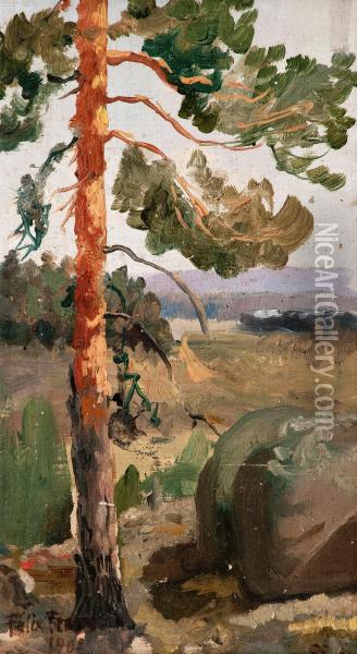 Pine Tree Oil Painting - Felix Frang Pahlama