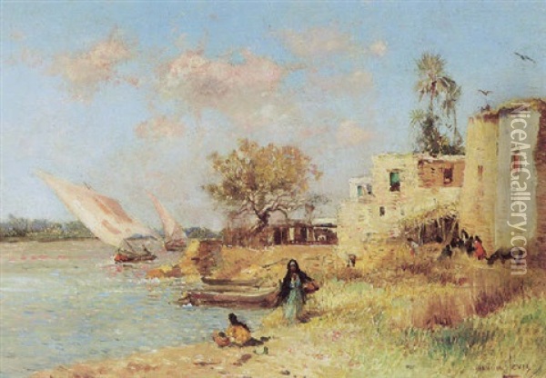 Au Bord Du Nil Oil Painting - Maurice Levis