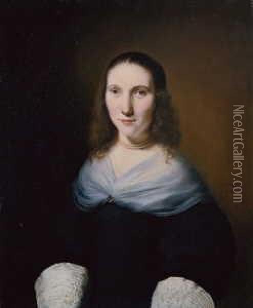 Brustbild Einer Frau. Oil Painting - Nicolaes Maes