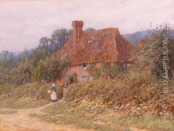 An Old Surrey Cottage Oil Painting - Helen Mary Elizabeth Allingham