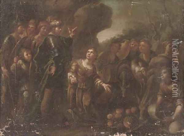 The family of Darius before Alexander the Great Oil Painting - Genoese School