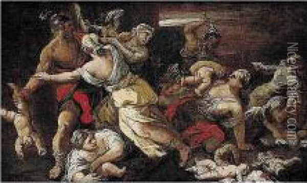 The Massacre Of The Innocents Oil Painting - Giuseppe Simonelli