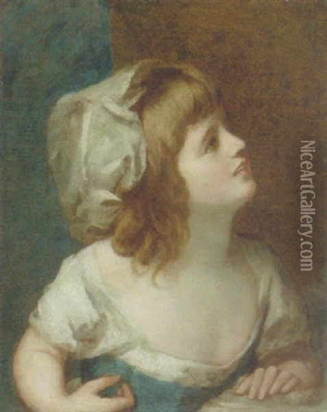 Portrait Of The Daughter Of The Earl And Countess Of Warwick (elizabeth) Oil Painting - George Romney