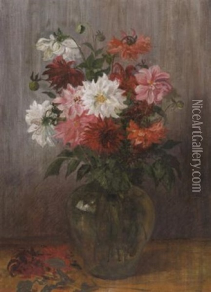 Stilleben Mit Chrysanthemen Oil Painting - Walter Firle