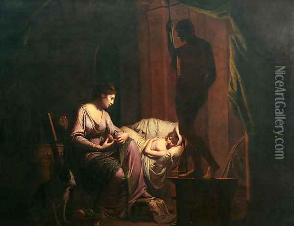 Penelope unraveling her Web Oil Painting - Joseph Wright