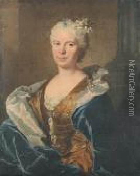 Portrait Presume De Marie-catherine Genevieve Grimaudet Oil Painting - Hyacinthe Rigaud