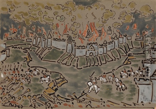 The Battle Oil Painting - Nikolai Konstantinovich Roerich