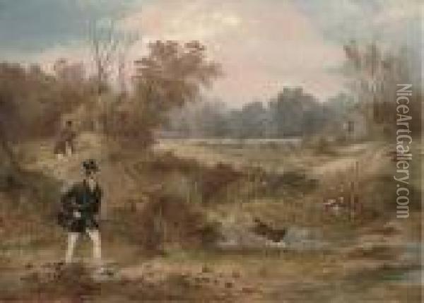 The Woodcock Shoot Oil Painting - Francis Calcraft Turner