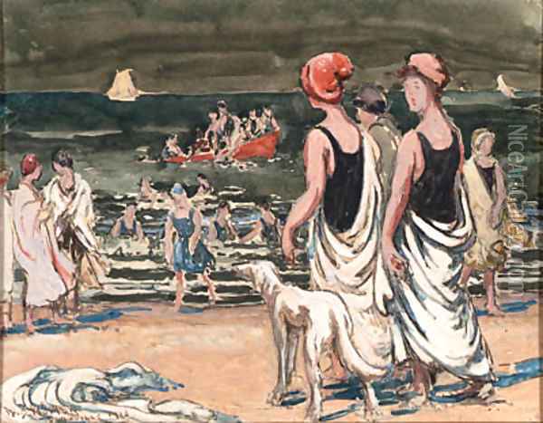 Women on the Beach Oil Painting - William Samuel Horton