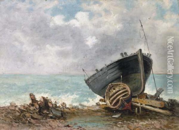 Barche A Riva Nei Pressi Di La Spezia Oil Painting - Giacinto Bo