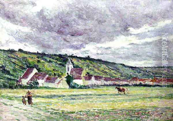 The Village of Bessy on Cure Oil Painting - Maximilien Luce