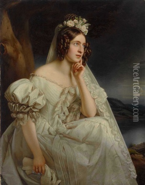 Josephine Stieler Als Braut Oil Painting - Joseph Karl Stieler