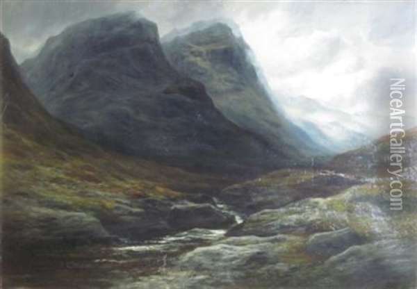 Gloomy Glencoe Oil Painting - William Beattie Brown