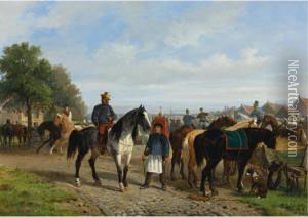 The Horse Market Oil Painting - Paul Van Der Vin
