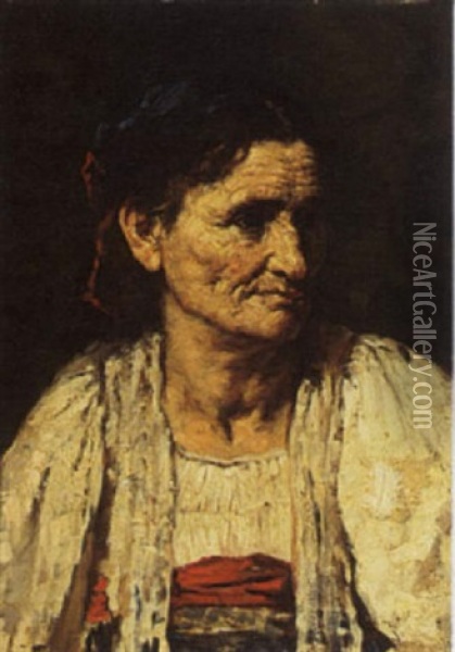 Portrait Of A Gypsy Woman Oil Painting - Suze Bisschop-Robertson