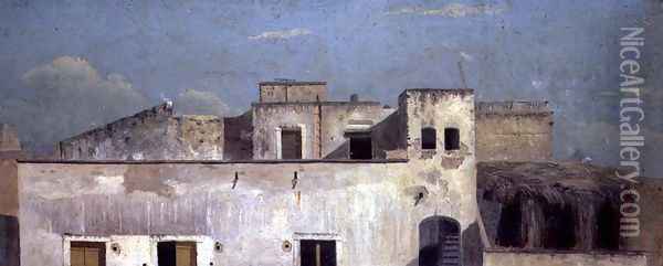 Rooftops in Naples Oil Painting - Thomas Jones