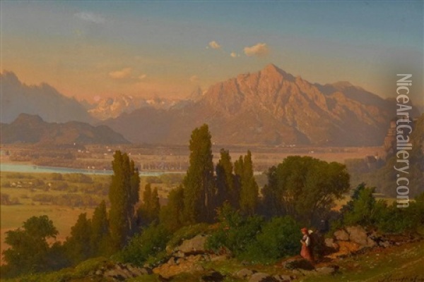 Blick Auf Das Inntal Bei Kufstein Oil Painting - Maximilian Haushofer