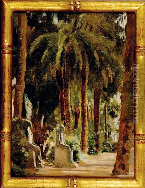 Jardin Aux Environs Du Cairo Oil Painting - Paul Alexandre Alfr. Leroy