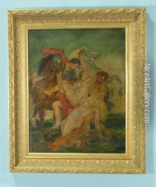 The Rape Of The Women Of Sabine Oil Painting - Pietro Da Cortona (Barrettini)