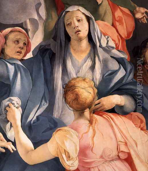 Deposition (detail-2) c. 1528 Oil Painting - (Jacopo Carucci) Pontormo
