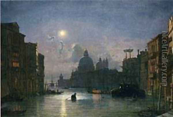 Santa Maria Della Salute Venice Oil Painting - Friedrich Nerly