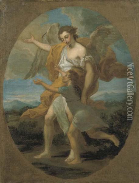 L'angelo Custode Oil Painting - Pompeo Gerolamo Batoni