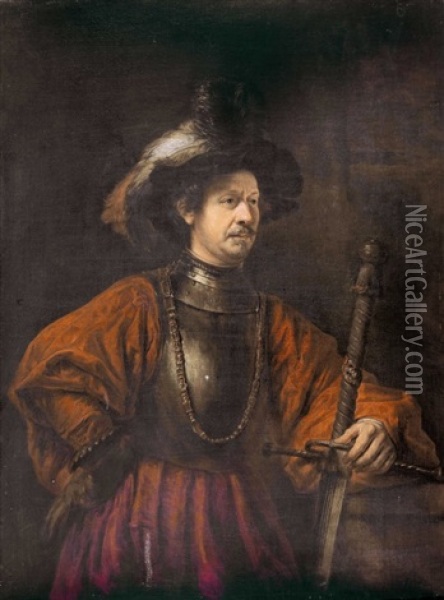 Bildnis Eines Adligen Mit Schwert Oil Painting -  Rembrandt van Rijn