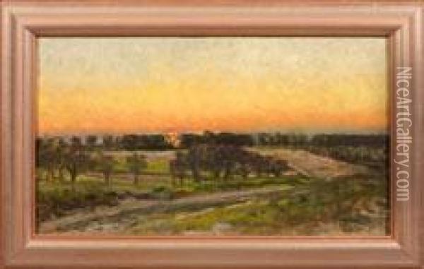 Impressionistische Landschaft Im Abendrot Oil Painting - Hippolyte Camille Delpy