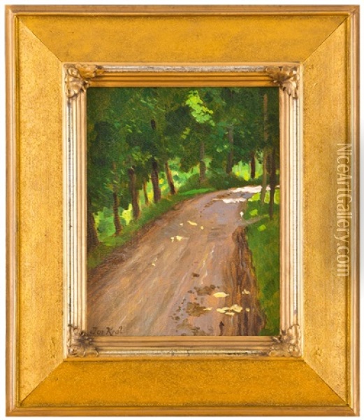 Cesta Lesem Oil Painting - Jaroslav Kral