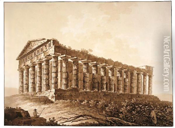 The Ruins Of The Temple Of Concord, Agrigento Oil Painting - Franz Keisermann