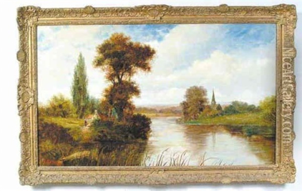 Quiet River Oil Painting - George Finch Mason