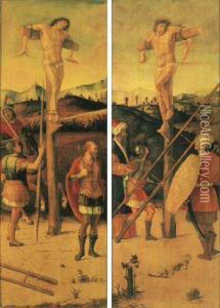 The Two Crucified Thieves Oil Painting - Giovanni Bellini