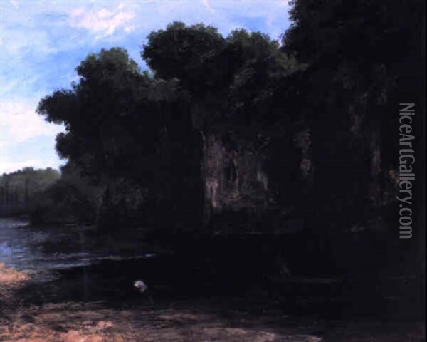 Le Halage, Bords De La Loue Oil Painting - Gustave Courbet