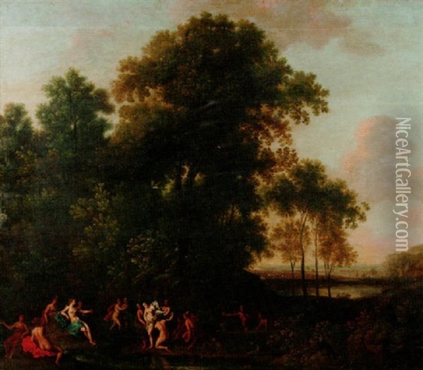 Calllisto's Pregnancy Discovered By Diana And Her Nymphs At The Edge Of A Wood Oil Painting - Dirk Dalens the Elder