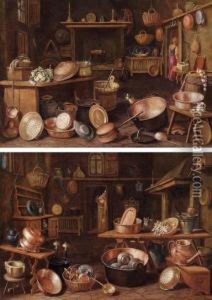 Interni Di Cucine Oil Painting - Giovanni Domenico Valentini