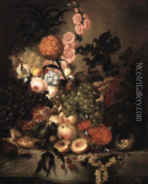 Nature Morte Aux Fleurs Et Aux Fruits Oil Painting - Jan van Os