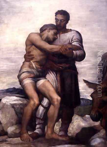 The Good Samaritan, 1852 Oil Painting - George Frederick Watts