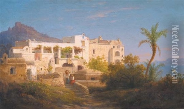Capri Oil Painting - Antal Ligeti