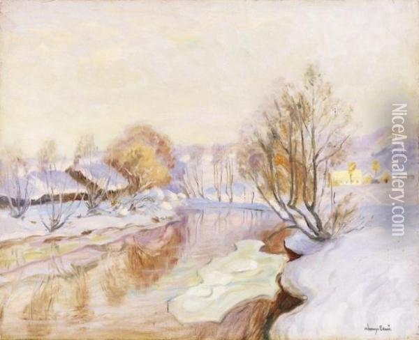 Winter Landscep Oil Painting - Erno Abonyi