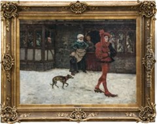 Mittelalterliche Strasenszene Oil Painting - Claus Meyer
