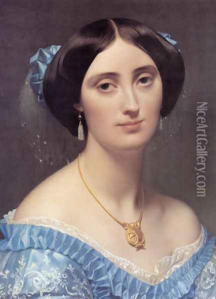 Princesse Albert de Broglie, née Joséphine-Eléonore-Marie-Pauline de Galard de Brassac de Béarn [detail] Oil Painting - Jean Auguste Dominique Ingres
